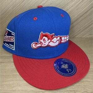 Ebbets Field Flannels Sankei Atoms‎ Fitted Hat Cap Royal Blue Red Size 7 1/8